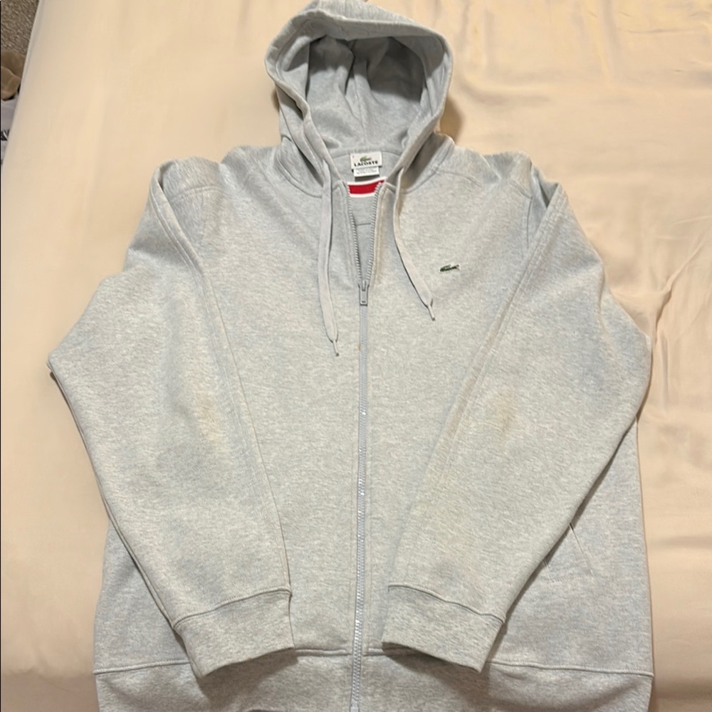 Lacoste Gray Zip-Up Hoodie